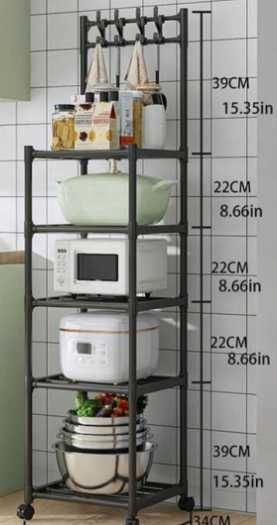 Стелаж вертикальний на колесах 5 полиць