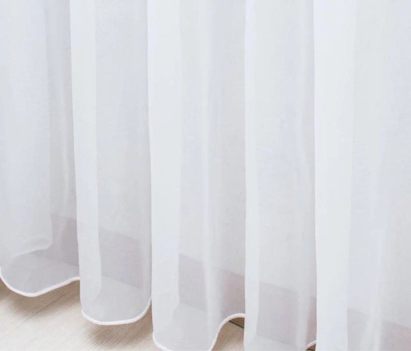 Білий базовий тюль шифон, висота до3м.  Білий шифоновий, шифонова біла