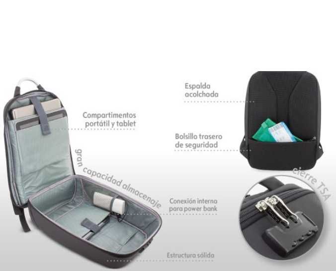 Plecak marki Pierre Delone z zamkiem szyfrowym i USB. Nowy!