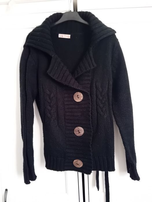 Sweter czarny rozpinany