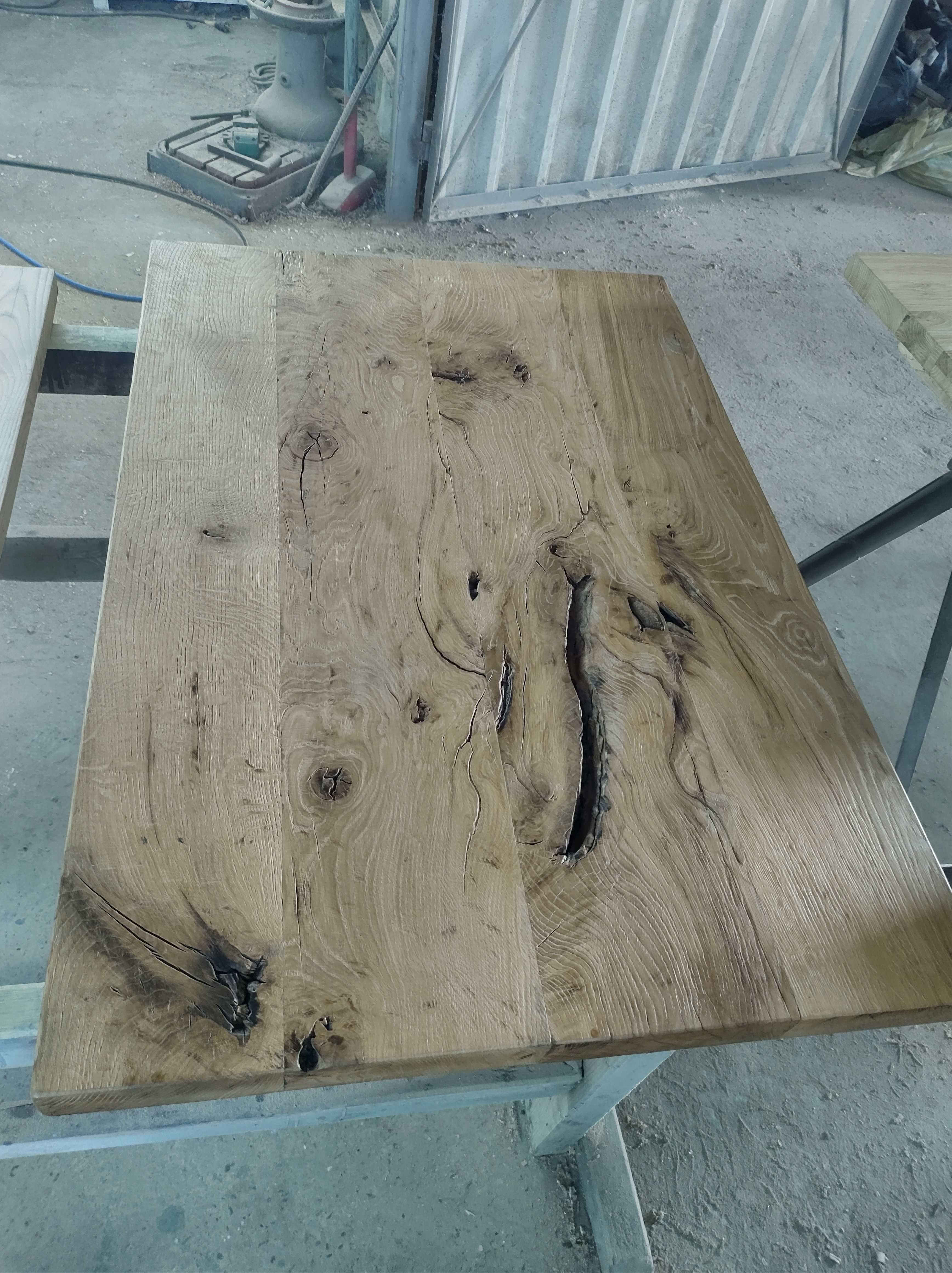 Blat stół dębow rustykalny 106x80x6cm- bardzo stare drewno