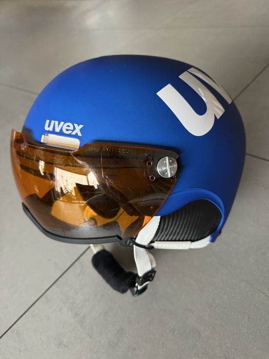 Kask narciaski UVEX Hlmt 500 Visor kask z szybą unisex niebieski