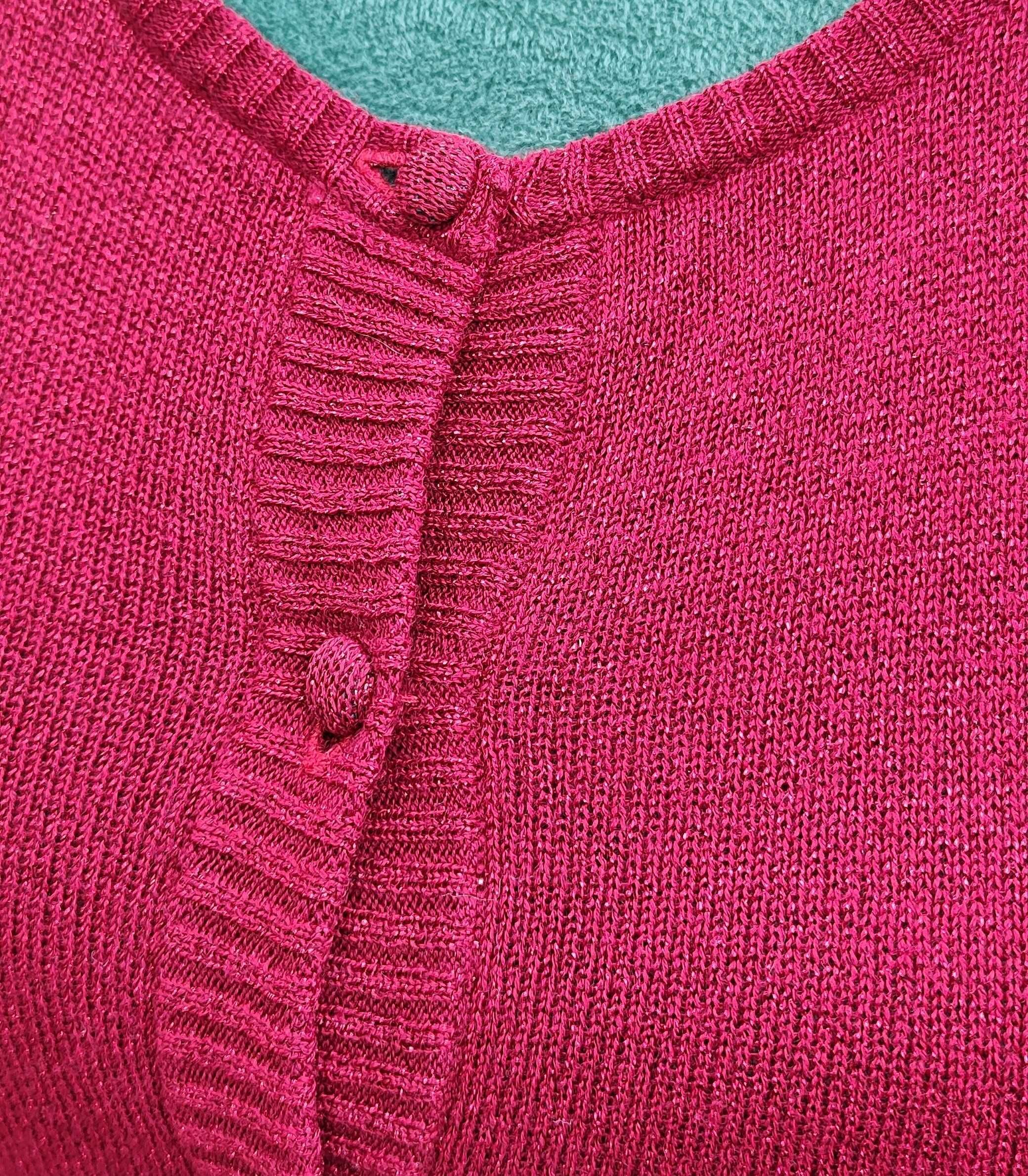 Sweter kardigan Reserved S 36 czerwony metaliczny