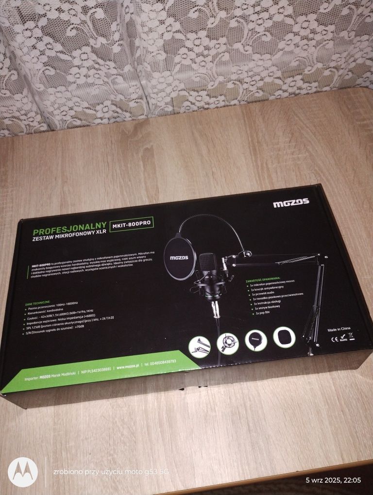 Mikrofon studyjny mozos xlr mkit 800 pro