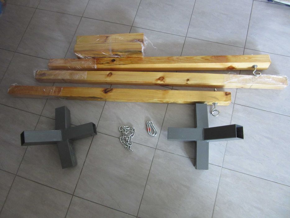 Hamak ogrodowy  drewniany   stelaż