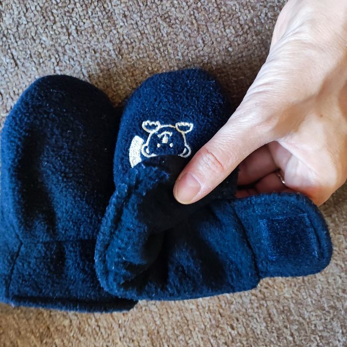 Granatowe rękawiczki niemowlęce stan bardzo dobry