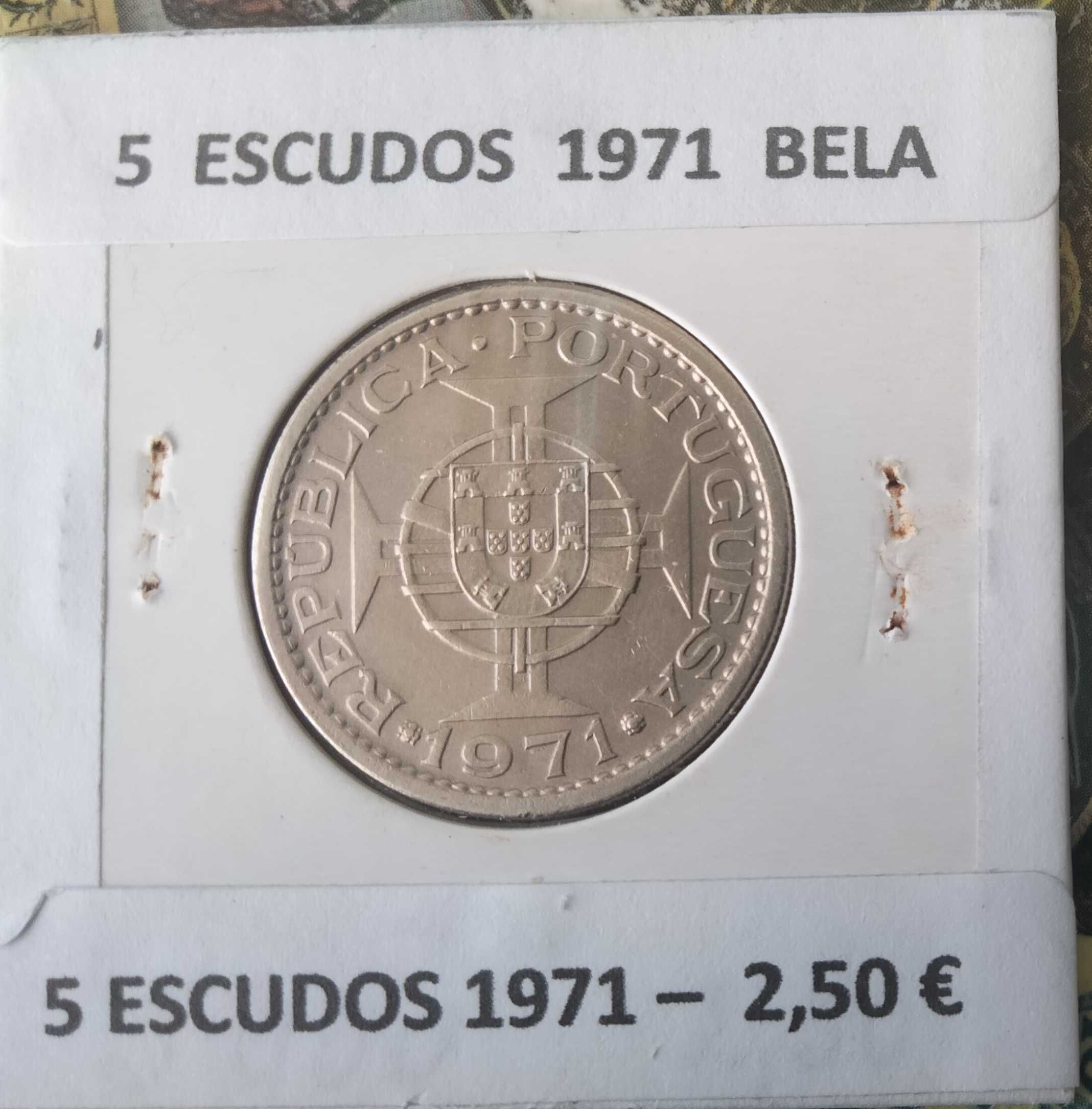 Moedas Portuguesas De 5 Escudos  Ex Colónia Ultramarina de Moçambique