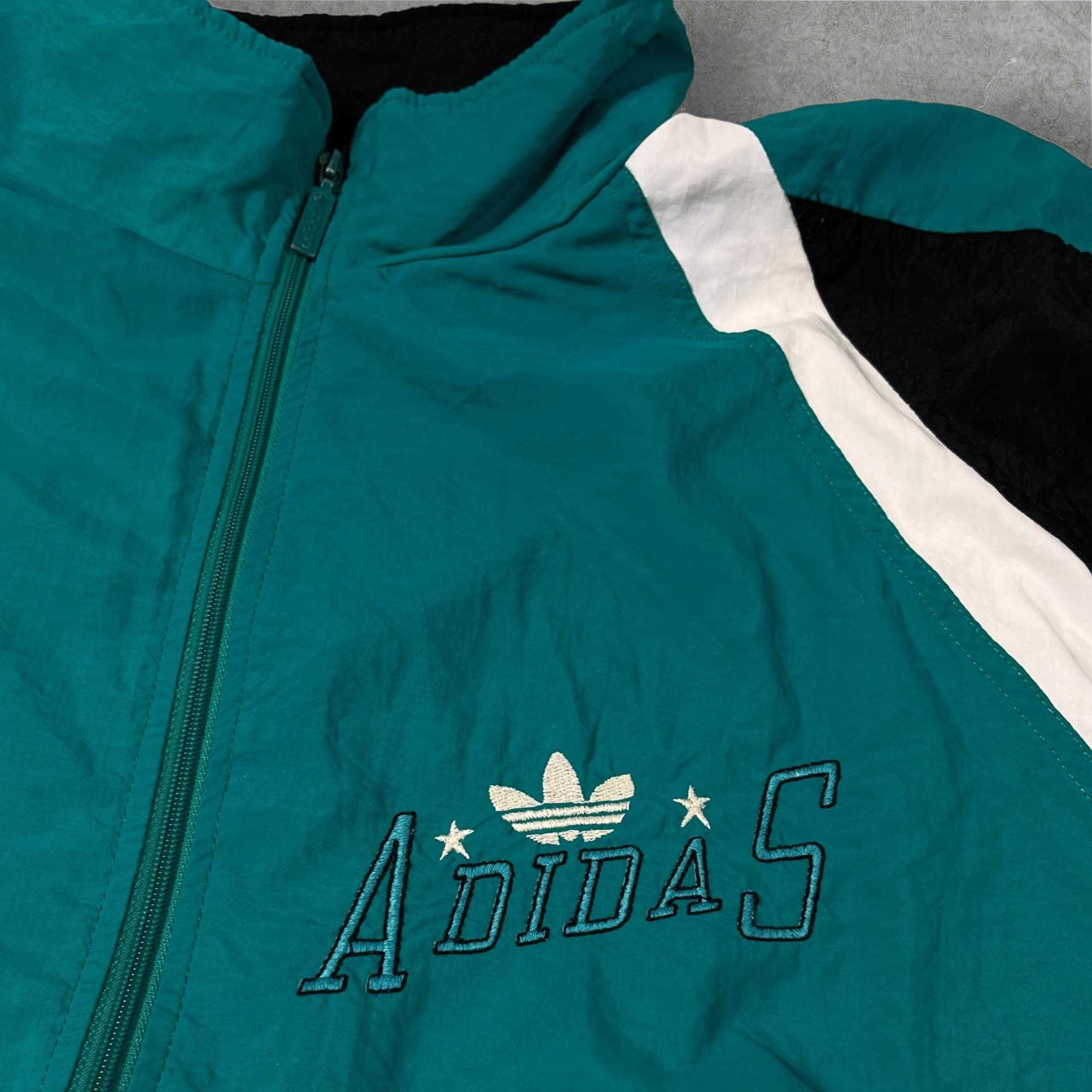 Kurtka bluza Adidas Vintage męska Haft logo lata 80s oversize szelest