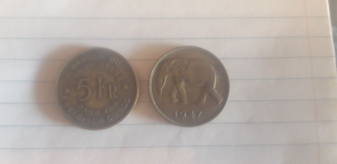 Conjunto de 2 Moedas Antigas Congo