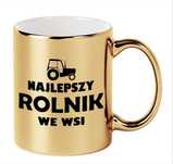 KUBEK ZŁOTY dla rolnika NAJLEPSZY ROLNIK WE WSI na prezent Urodziny