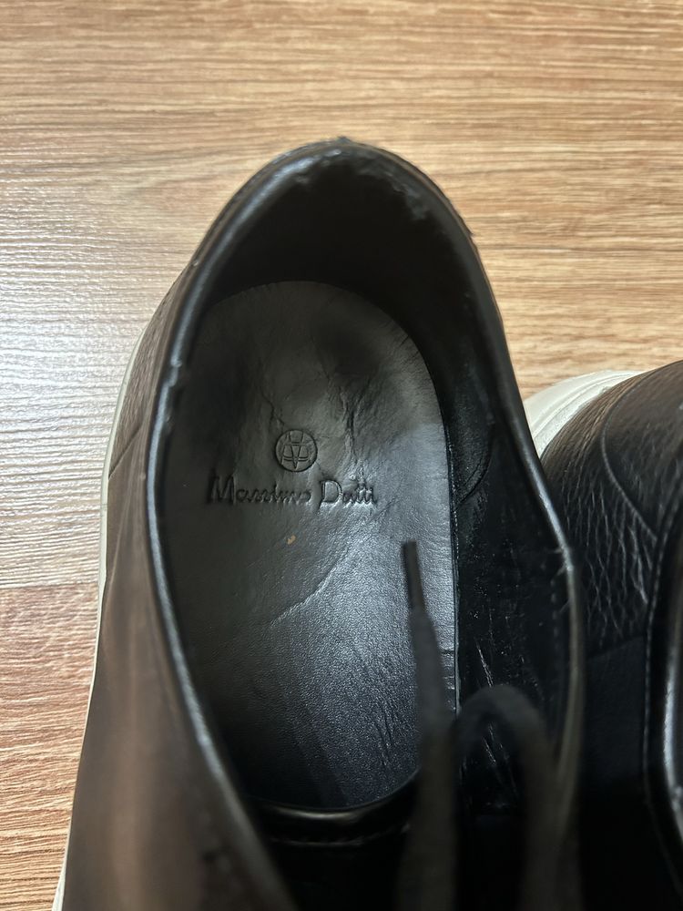Czarne buty trampki sneakersy męskie skórzane massimo dutti 44
