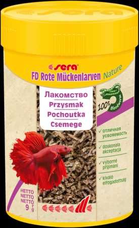 SERA FD Bloodworms Nature 100 ml. 9g. Przysmak dla ryb 2 szt. + GRATIS