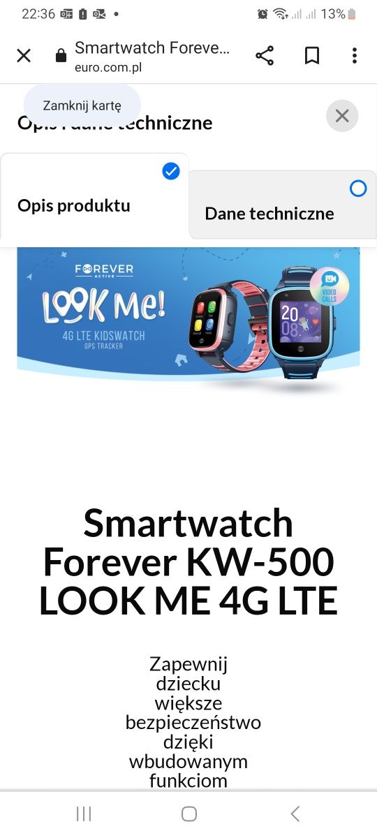 Zegarek smartwatch Forever active
