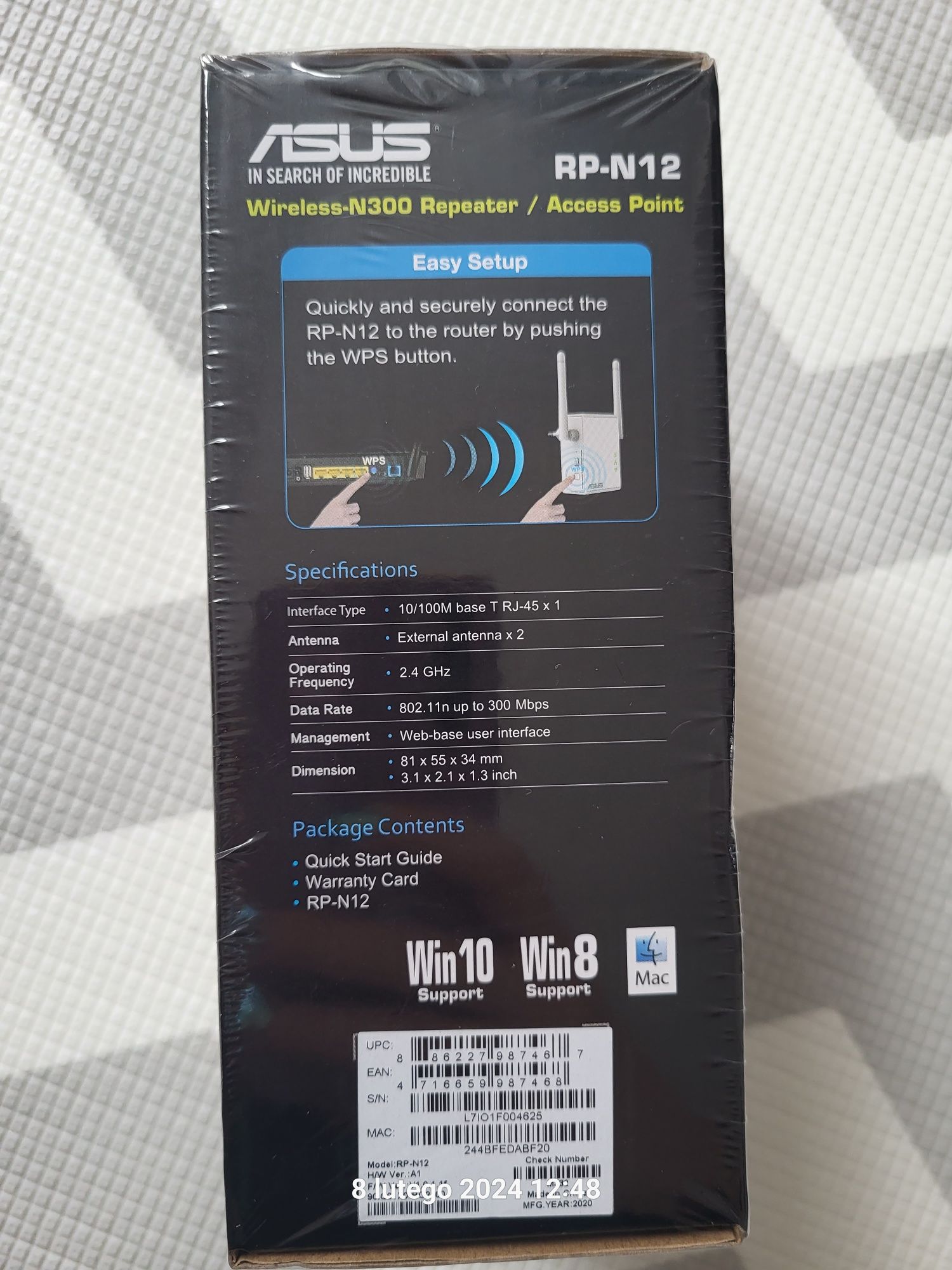 Wzmacniacz sygnału RP-N12 wireless-N300 asus