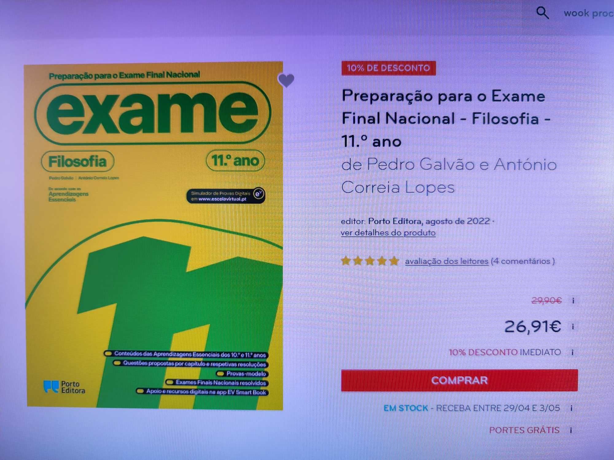 Livro preparação exame filosofia 11 ano