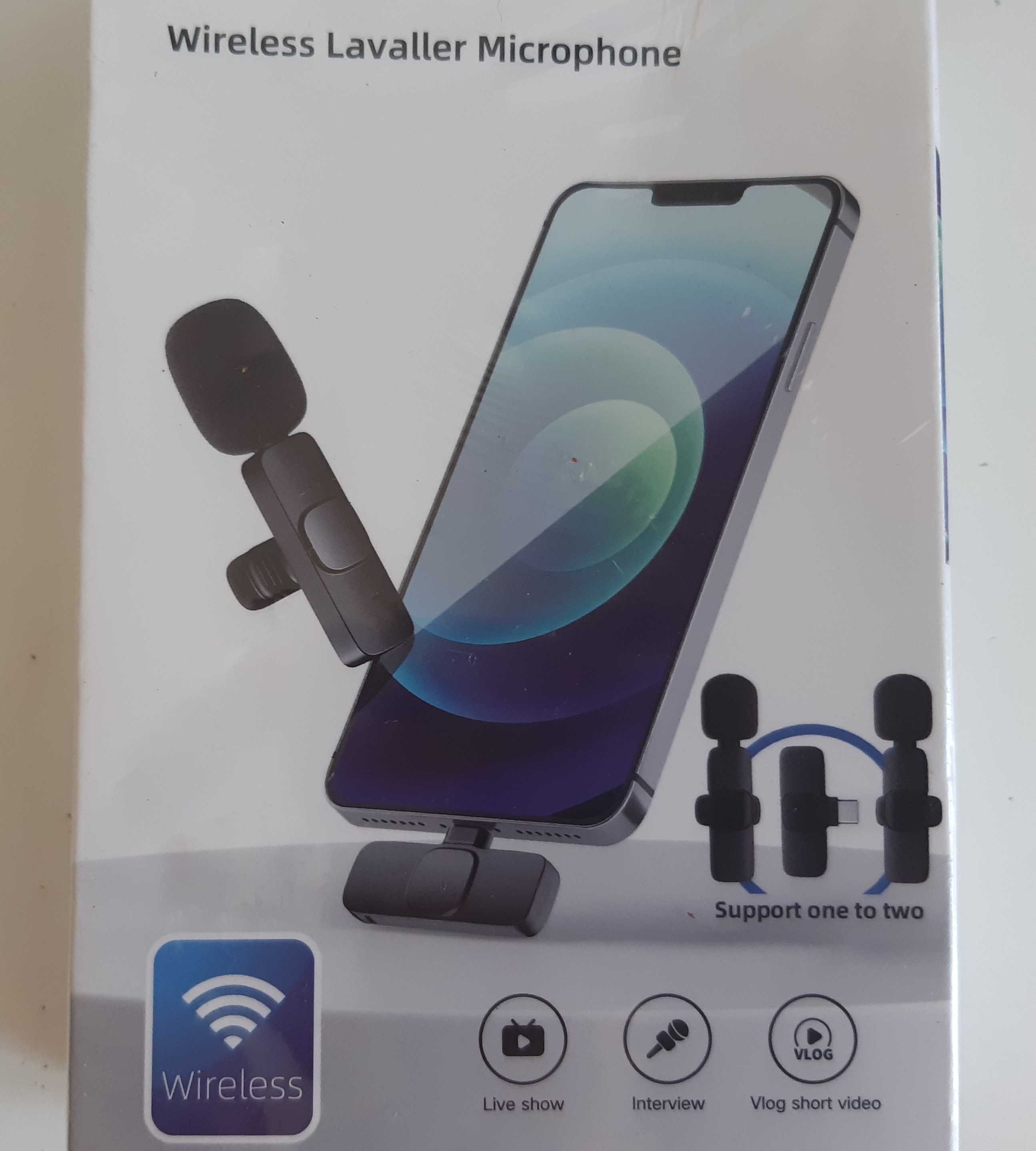 Kit 2 Microfones Novos s/ Fios Lapela Wireless ligação Usb-C