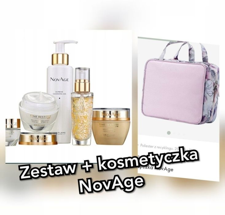 Zestaw NovAge Time Restore Oriflame NOWY StudiOri + Kosmetyczka NovAge