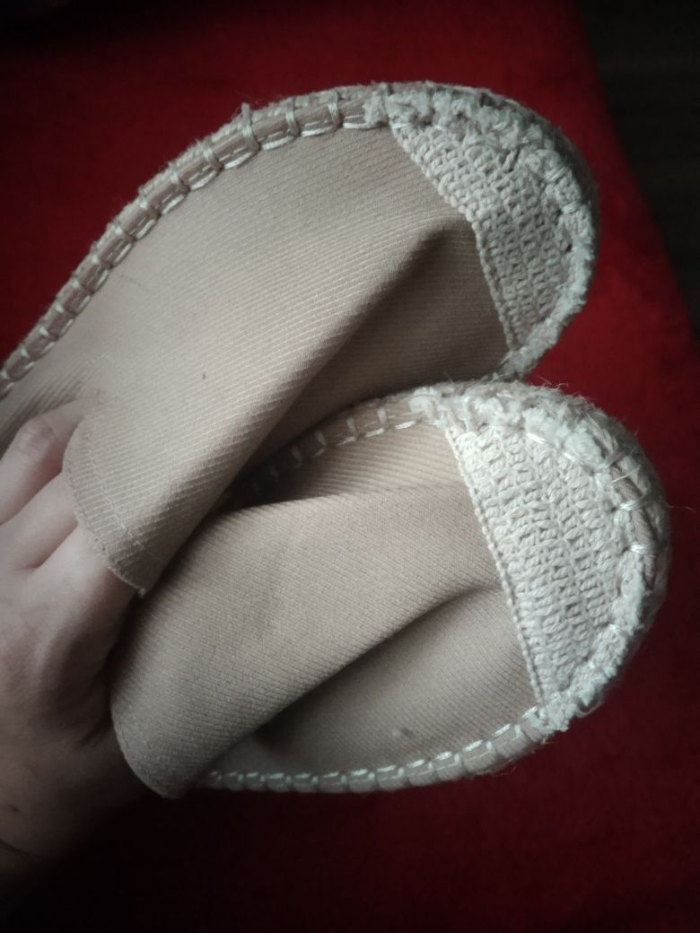 Nowe Espadryle baleriny beżowe kawa z mlekiem rozmiar 37