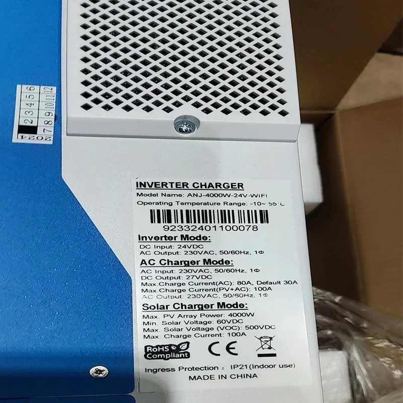 Гибридный инвертор Anenji ANJ-4000-24V, 24 В, 4000 Вт