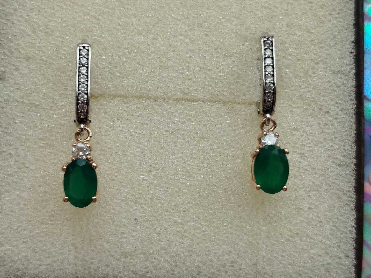 Серьги, сережки золото 585 с агатом