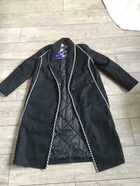 Утепленное черное пальто, ХS