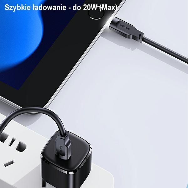 USAMS Kabel USB-C na Lightning 20W 1,2mPD Fast Charging Lithe Series
