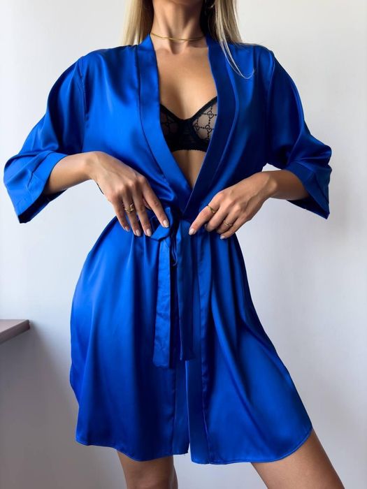 Халат для дому синій