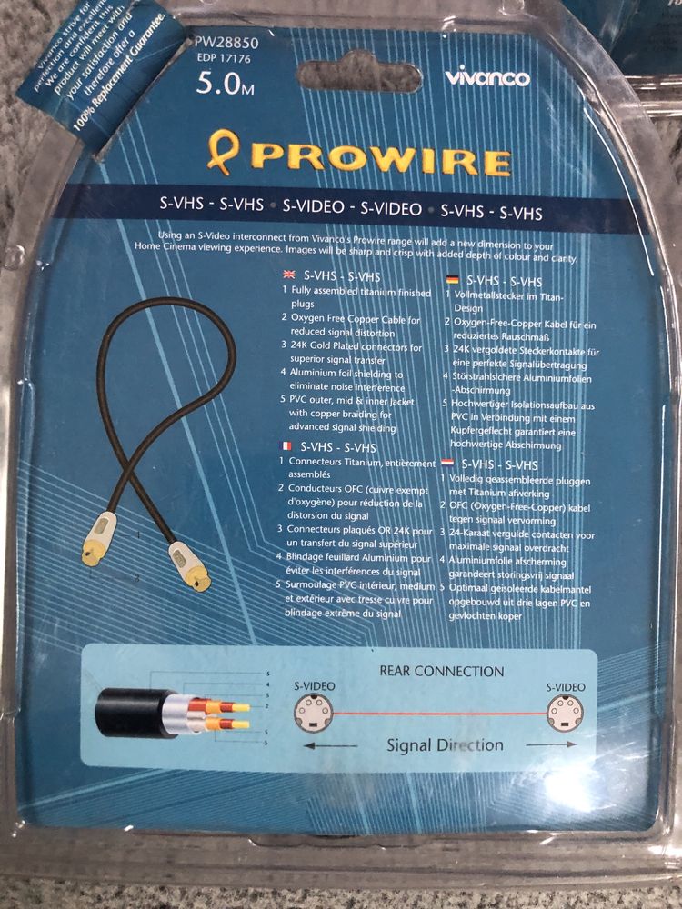 Prowire, S-video - S-video/S-vhs - S-vhs interconnector