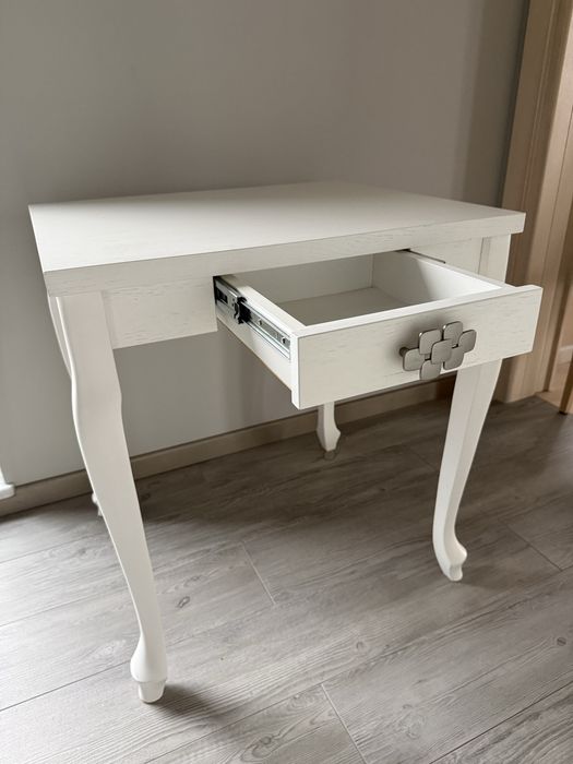 Stolik / toaletka Glamour biały lite drewno bukowe NOWY