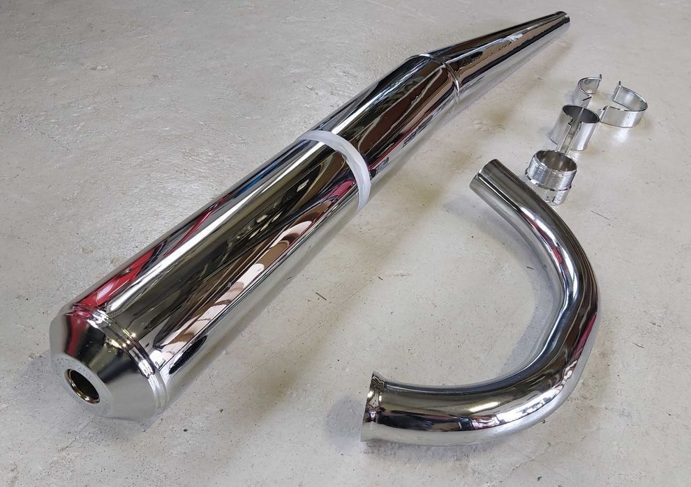 Wydech Tłumik Kolanko MZ ETZ 251 Nowy !! Polska Prod komplet !