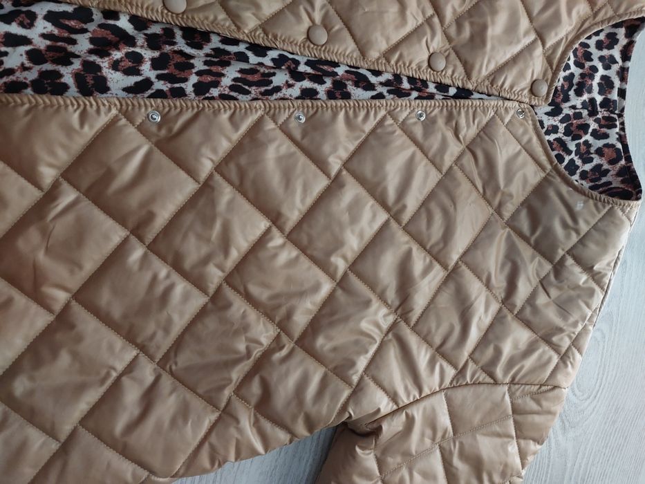 Włoska kurtka lekka pikowana uniwersalny 44 46 panterka italy