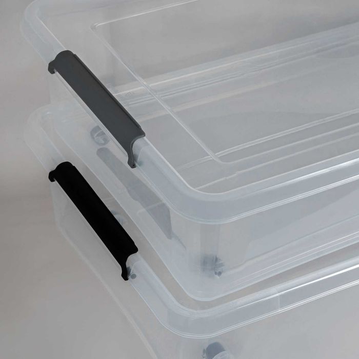 Pojemnik plastikowy 25L organizer z pokrywką na kółkach do organizacji