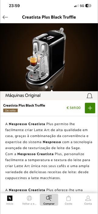 Maquina de cafe nespresso