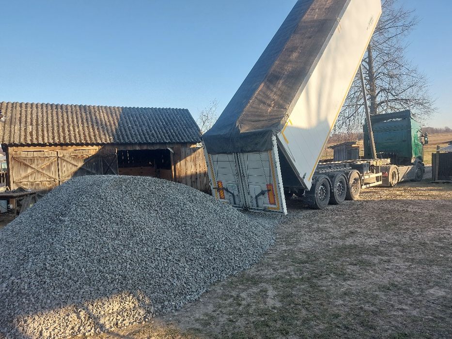 Kamień kliniec tłuczeń, piasek żwir wapno nawozowe, ziemia. TRANSPORT