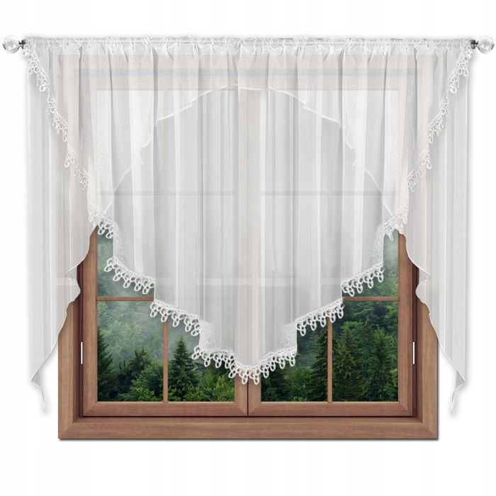 Firana Gotowa Z Woalu Firanka Z Gipiurą Żabki Fzb