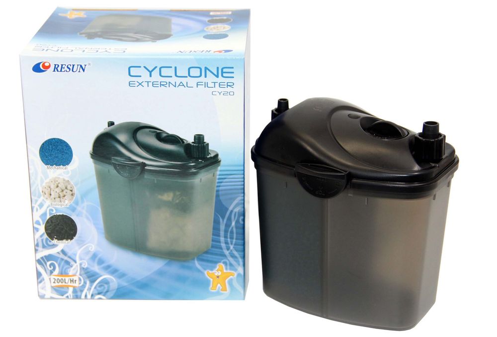 Mini filtr zewnętrzny do akwarium 20-60L, RESUN Cyclone CY-20
