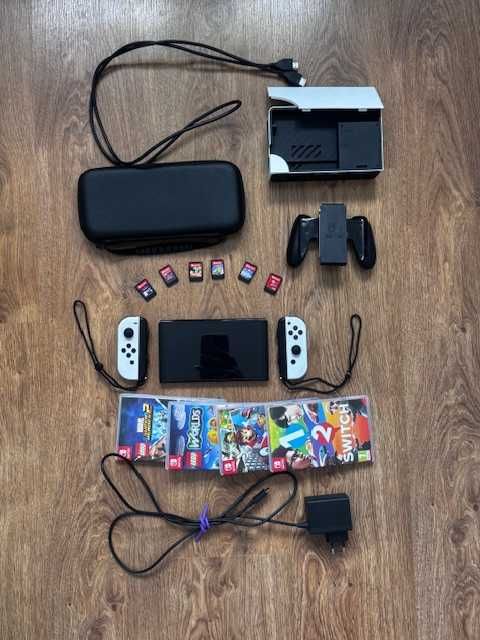Nintendo Switch Oled + 6 gier