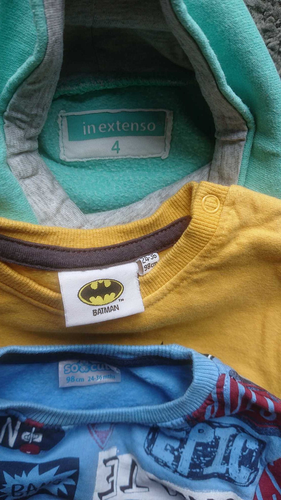 3 x bluza / Batman / z wysokim kołnierzem / r. 98/104