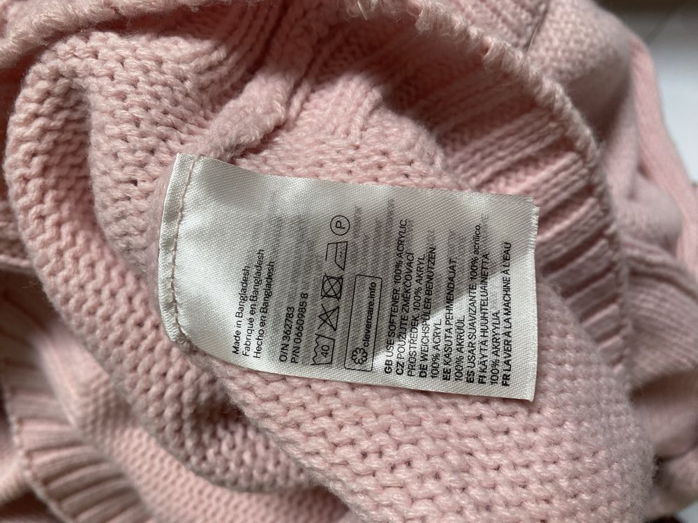 H&M sweter różowy/pudrowy rozmiar M oversize we