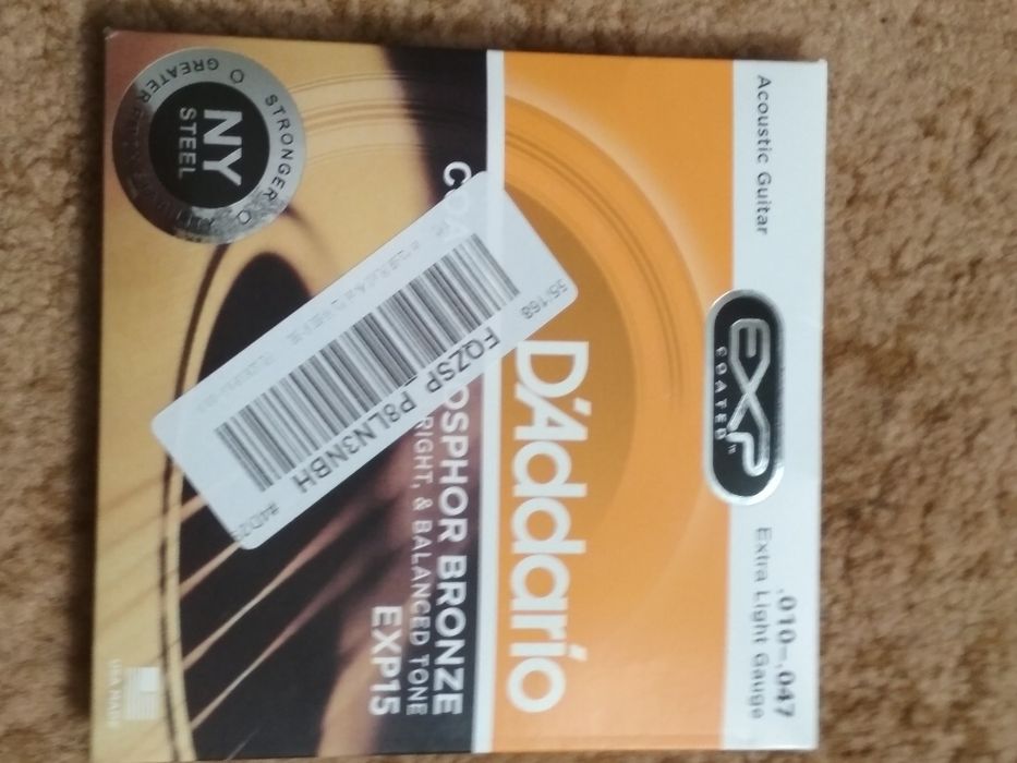 Струны для акустичної гітари D'Addario exp15  10-48