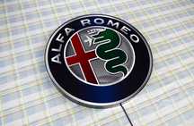 Podświetlane Logo Alfa Romeo, Znaczek 3D, Neon, Reklama LED, Baner, 3D