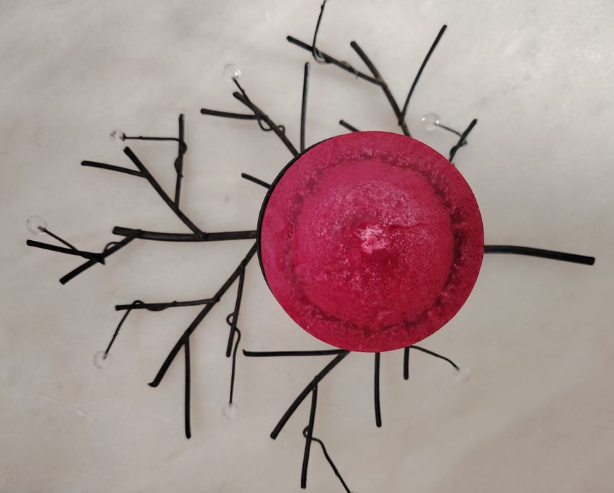 Castiçal em ferro com vela Nova ( frutos bosque)