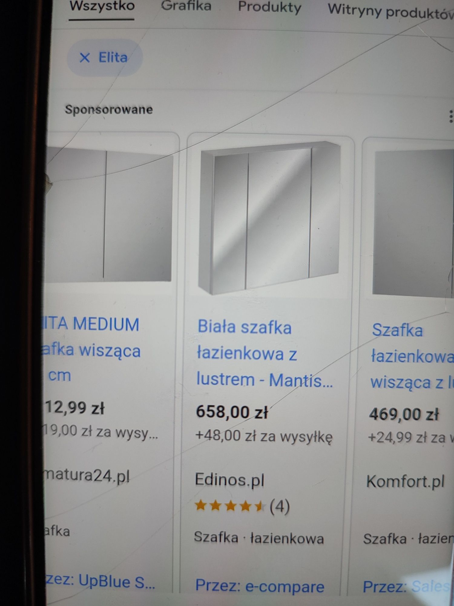 Szafka łazienkowa z lustrem 80cm 3 części NOWA