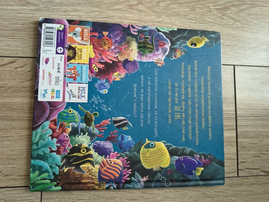 Książka dla dzieci "Wieloryb, który chciał więcej" stan bdb