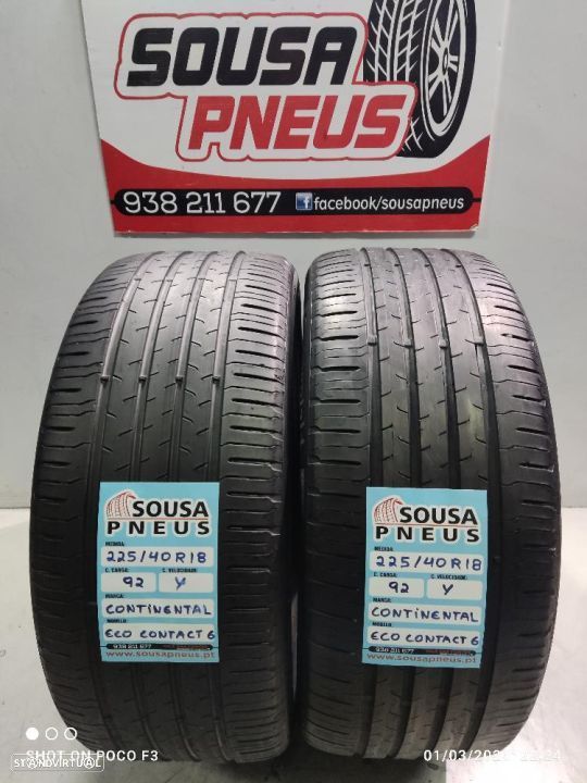 2 pneus semi novos 225-40r18 continental - oferta dos portes 120 euros