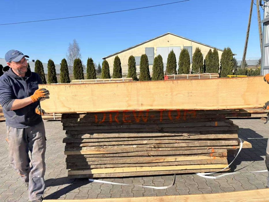 Tarcica dąb czerwony, suchy, nieobrzynany, I klasa 50 mm