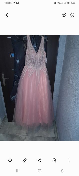 Sukienka bal studniówka slub cywilny pudrowy róż