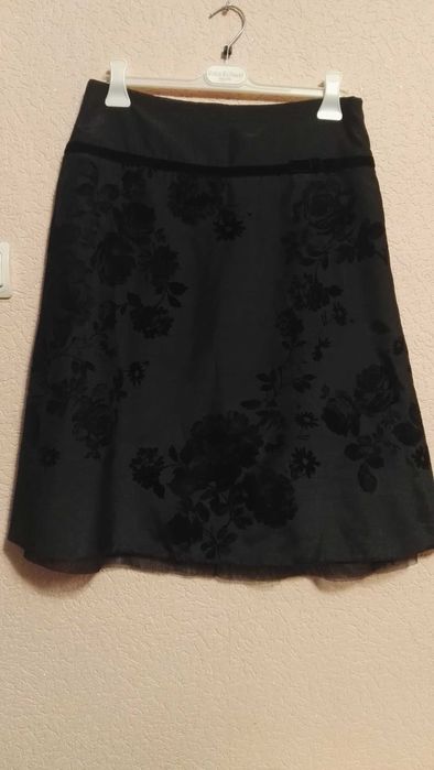 Юбка миди черная нарядная женская,размер евро 12(40) 46-48размер Next
