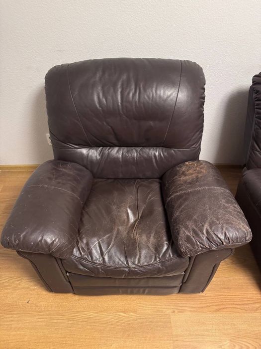 Шкіряний диван та крісло (реклайнер) Продаж/Обмін