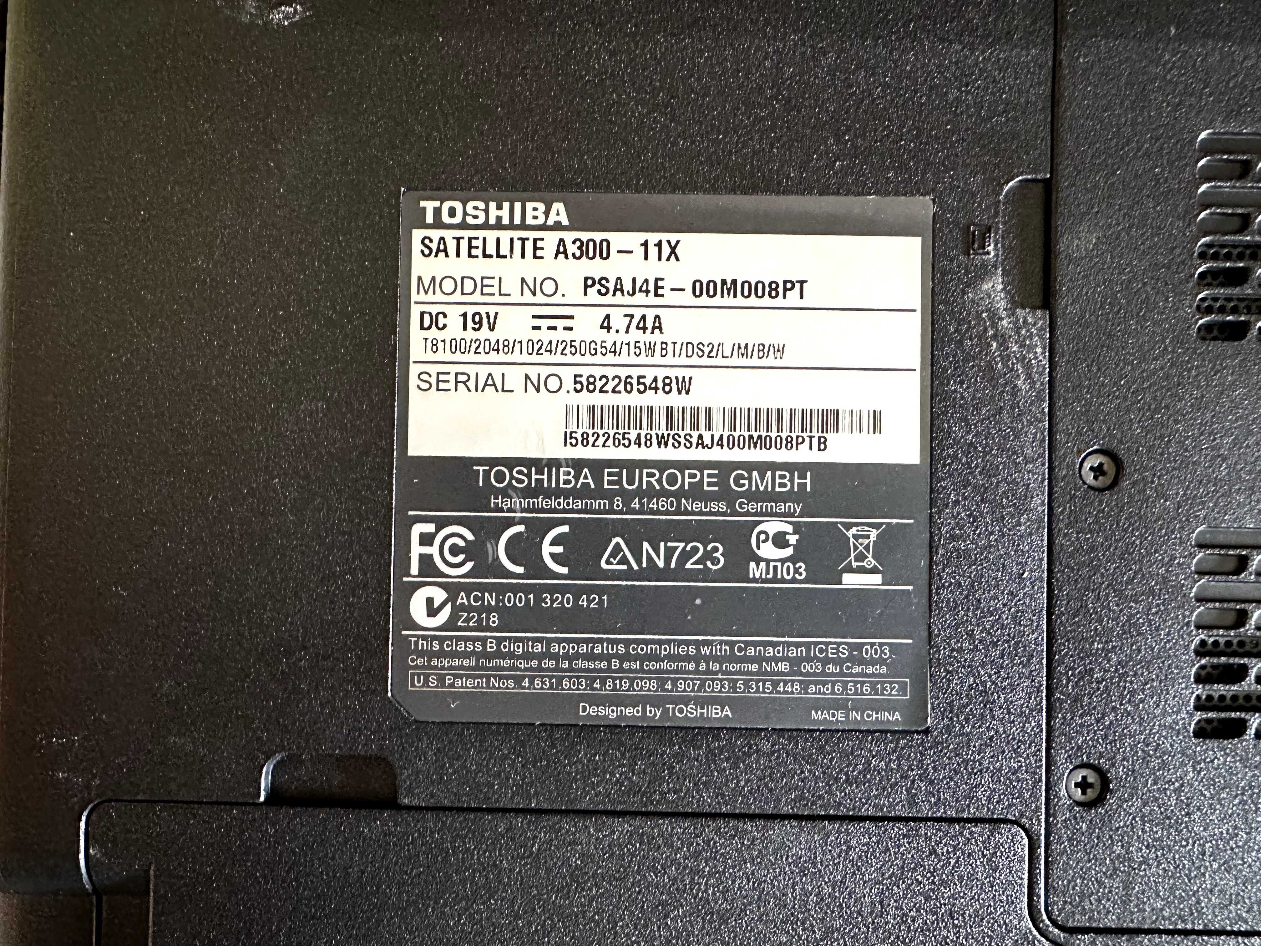Portatil Toshiba Satellite A300